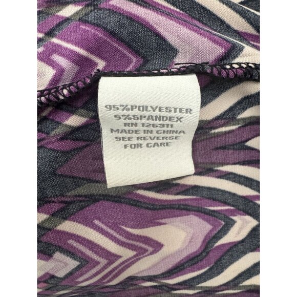Dressbarn Purple Geometric Print Midi Dress Size 20W 2X Plus Sleeveless Stretch - Picture 6 of 7